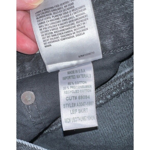 AGOLDE Skirt Womens 12-14 Black Leif Longline Denim Maxi Skirt USA Boho New - Picture 7 of 10